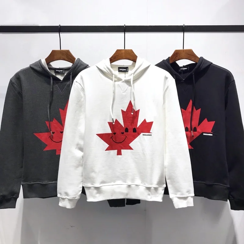 

Men's New DSQ D2 Street Hip Hop Long Sleeve Pure Cotton High Quality Women's/Men's Hood Print Letter T-shirt DSQ D689