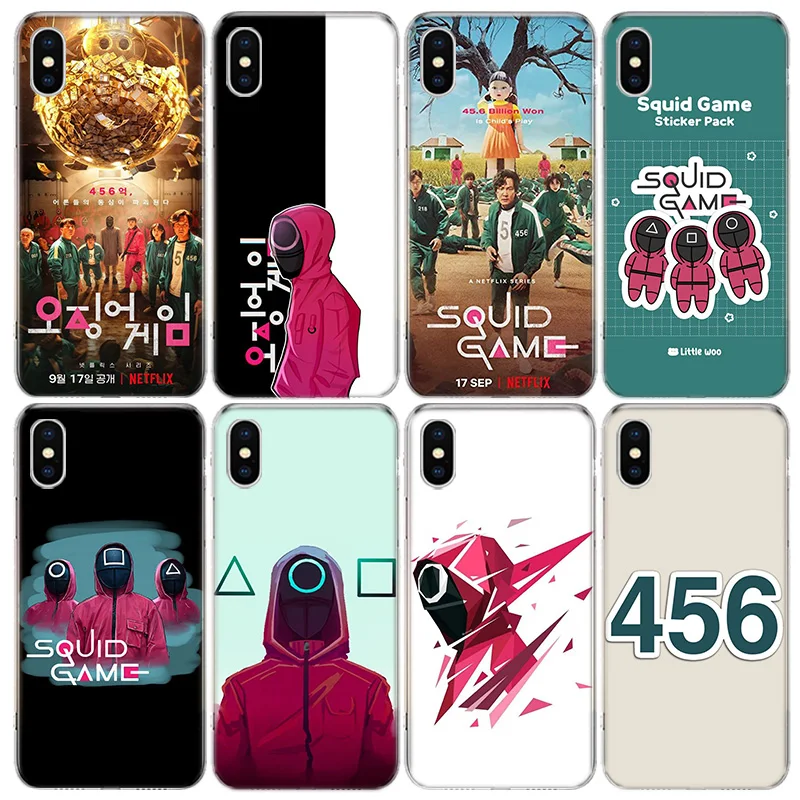 

Squid game Phone Case For Apple Iphone 13 Pro Max 11 12 Mini SE 2020 X XS XR 8 7 Plus 6 6S 5 5S Cover Shell Coque
