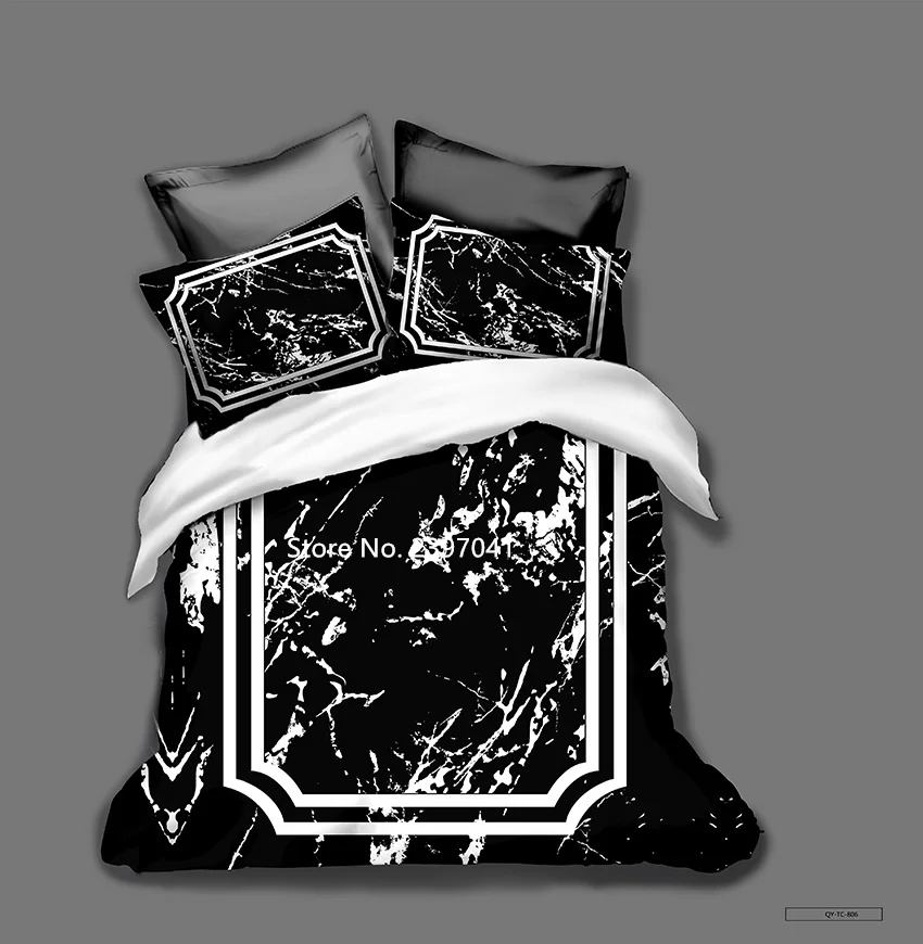 

3D Marble Printed Down Bed Covers and Pillowcases 2-3 Fashionable and Comfortable Home Textile Bedding for Adults and Teenagers