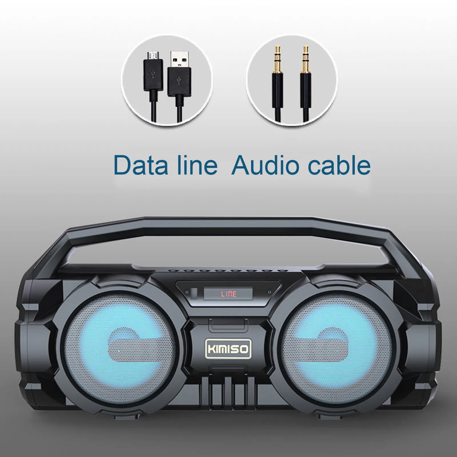 Bluetooth динамик портативный мощный сабвуфер уличный громкий FM радио стерео музыка