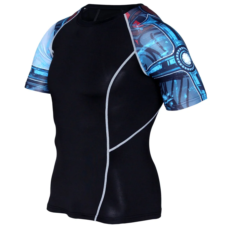 

Compression Quick Dry Shirt Men Running Sport Slim Short T Shirt Male Gym Fitness Bodybuilding Workout 10 colors Tops Clothes