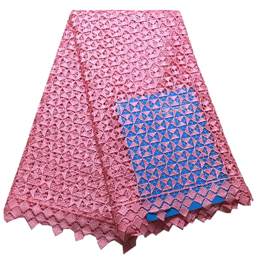 

Pink lace fabric 5 yards African cord lace fabric high quality lace for women party dresses white blue purple orange black laces