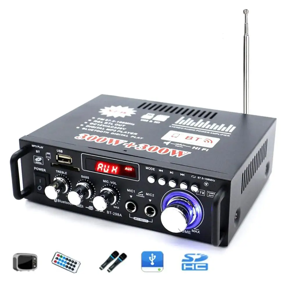 Новый Стильный Мини HiFi Цифровой Bluetooth аудио усилитель мощности S-D карта U диск MP3