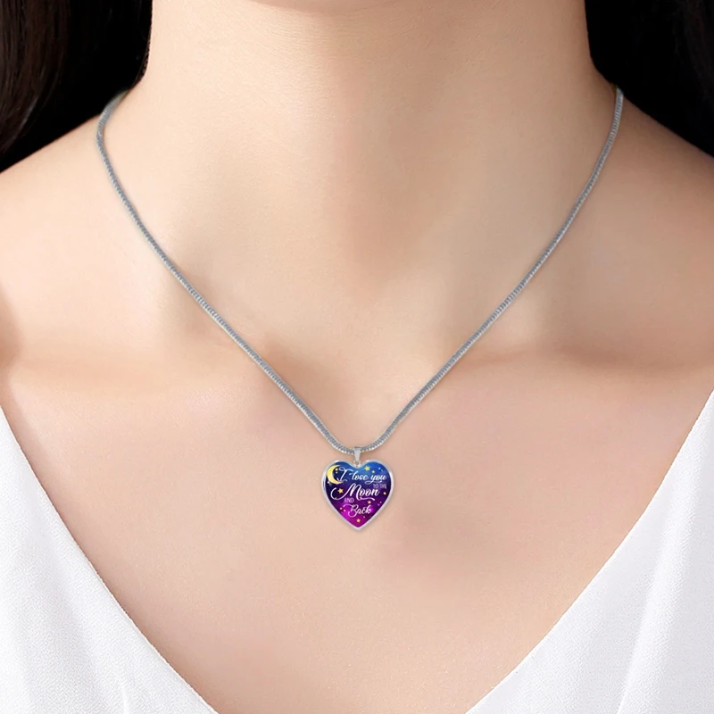 

Love Epoxy Necklace Heart Shape Pendant Necklace Mom and Dad Birthday Gift Jewelry Gift | Pendant Necklace New 1pc 3*3cm
