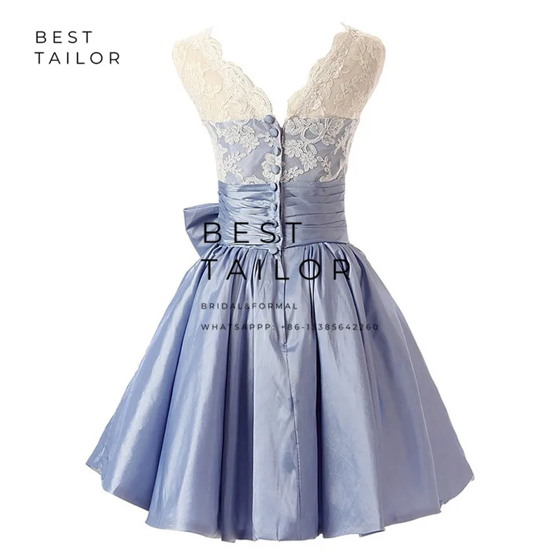 Коктейльные платья для особых случаев винтажные атласные Короткие с бантом