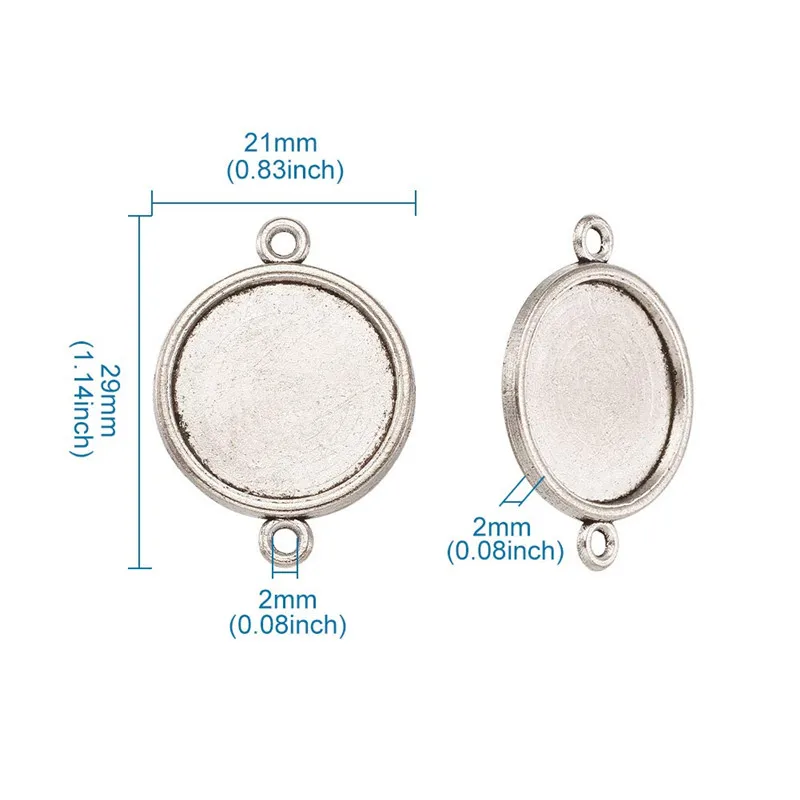 10 шт. Тибетский Стиль плоский круглый кабошон настройки соединителя античное