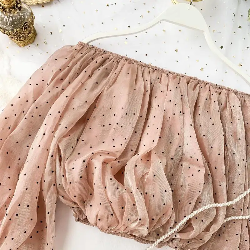 2019 Новая модная женская блузка с вырезом лодочкой футболка пышными рукавами