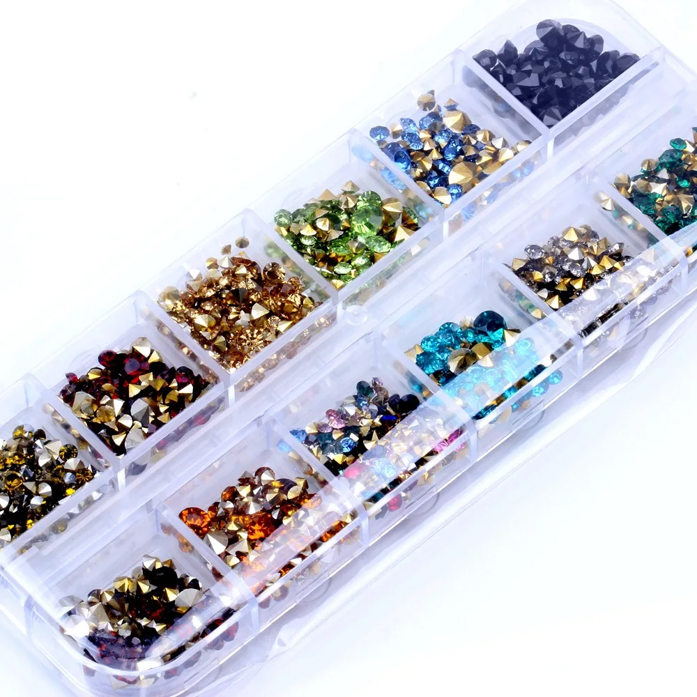 

12 Grids Mixed Color Nail Glitter Nail decoration DIY Sequins for Nail Art * Cards *Slime + 12 Grid Plastic Storage Container N5