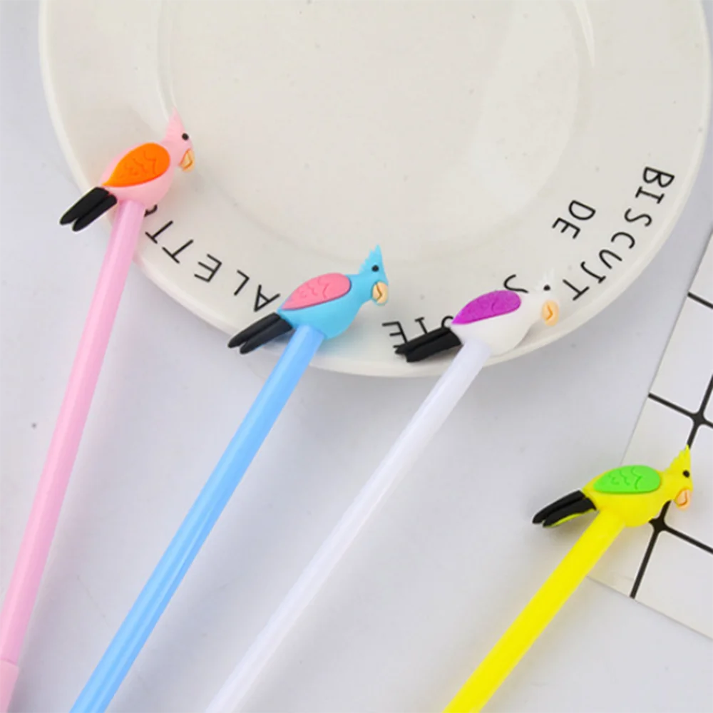 2 шт./лот креативная цветная черная чернильная ручка с изображением попугая