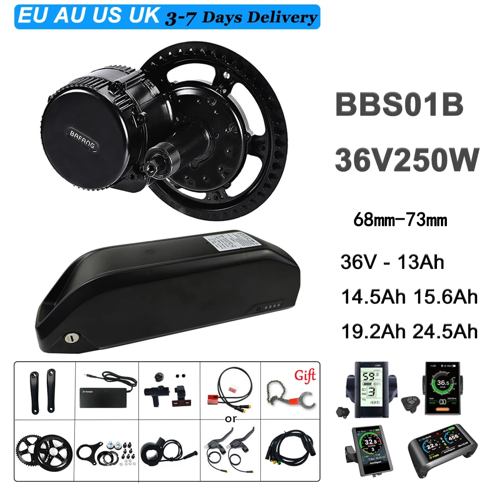 Аккумулятор для электровелосипеда BBS01B Bafang 36 В 250 Вт|Двигатель