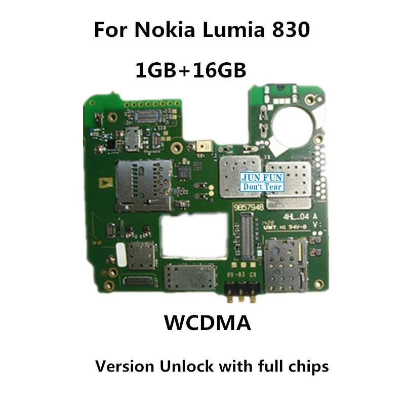 Полнофункциональная разблокированная материнская плата для Nokia Lumia 830 WCDMA 1 Гб + 16