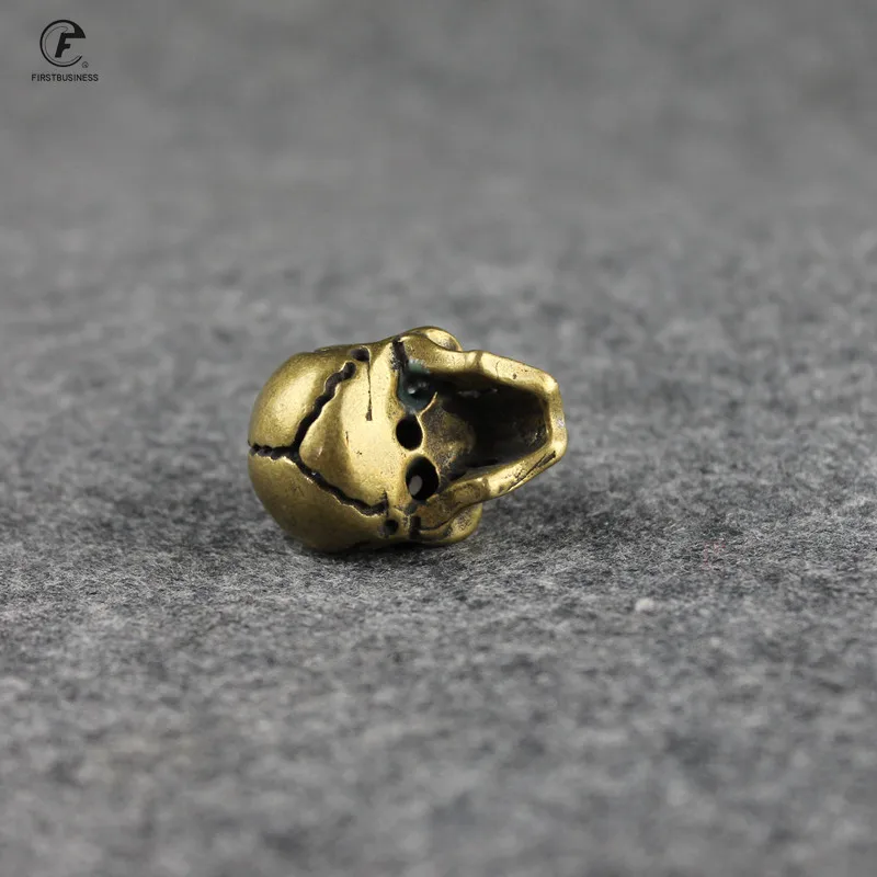 Punk Copper Skull Head Miniatures Figurines Desk Decorations Vintage Brass Home Decor Ornaments Crafts Handmade Antique Men Gift | Дом и сад