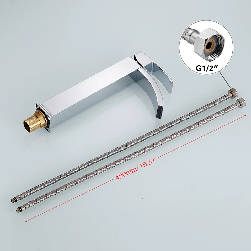 Квадратный хромированный кран для раковины смеситель ванной комнаты Широкий