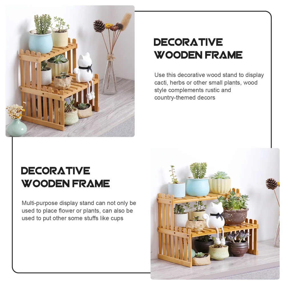 

1pc Flowerpot Stand Wooden Garden Rack Gardening Shelf Planter Stand Holder