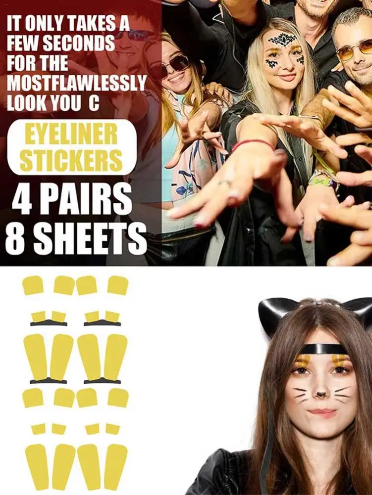 Набор наклеек для макияжа глаз милые наклейки татуировки на Хэллоуин Рождество и