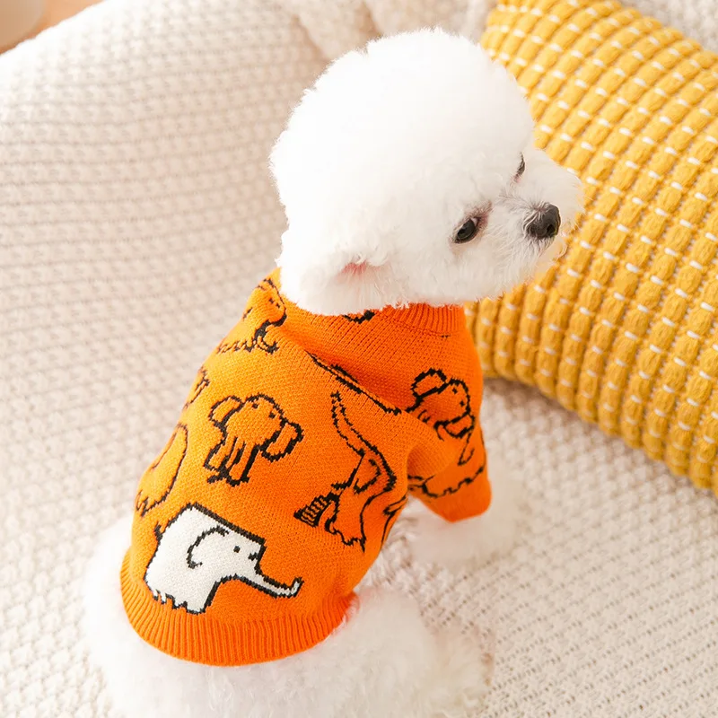 

Dog Clothes for Small Medium Dogs Knitted Cat Sweater Pet Clothing for Chihuahua Bulldogs Puppy Costume Coat