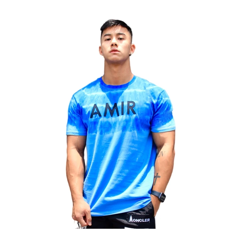 Мужская одежда летние шорты галстук краска 100% хлопок модная удобная рубашка с