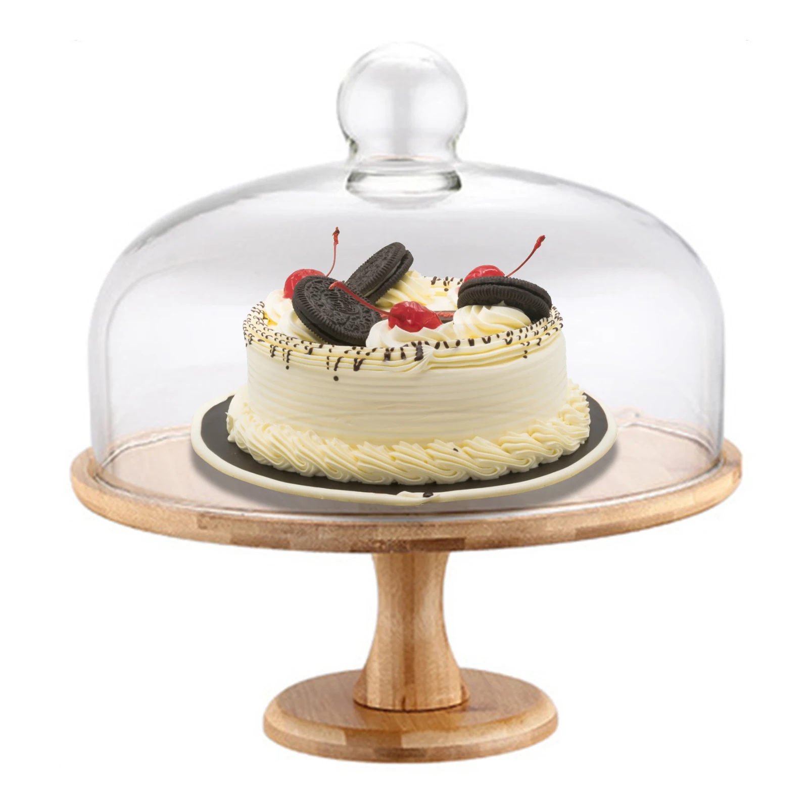 

Glass Dessert Stand Tray Tall Cake Plate Cake Plate Turntable Rotating Anti-skid Round Cake Stand Pan Baking Tool