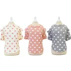 Цвета: розовый, бежевый, серый хлопчатобумажная одежда для домашних питомцев, теплая толстовка с капюшоном, футболка с узором в виде сердца; С О-образным вырезом с коротким рукавом детский свитер для маленьких собак