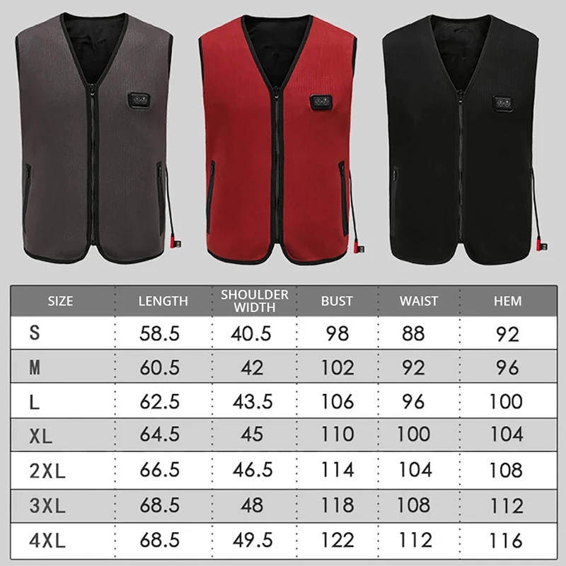 

65 6 Areas Heated Vest Electric Heated Jacket Thermal Vest Jacket Heating Vest Jacket Heating Vest Outdoor Equipment Usb