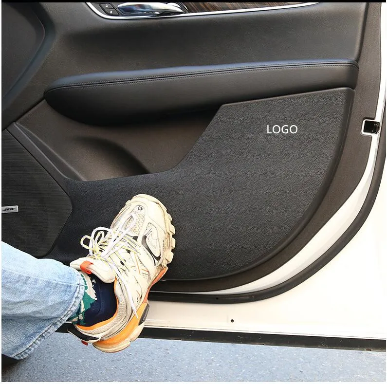 4 шт./компл. черный/углеродное волокно двери из искусственной кожи Коврик для Cadillac