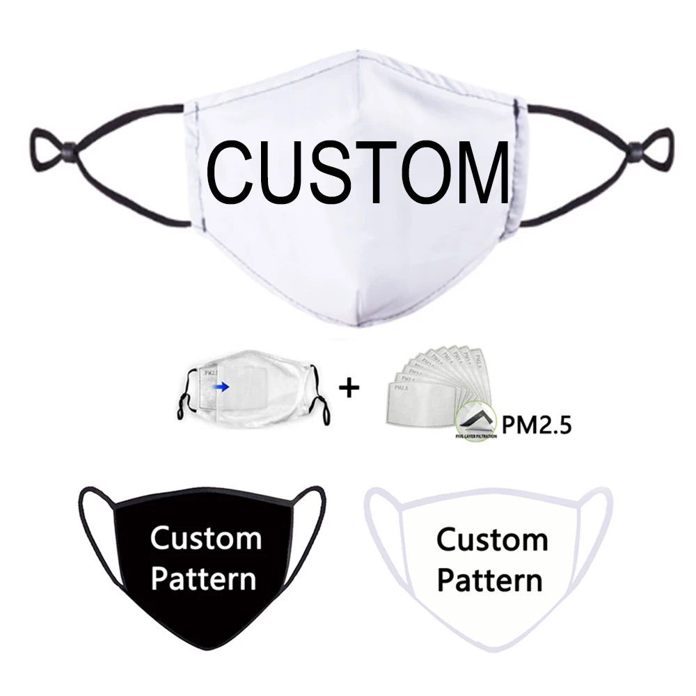 

3D Custom Face Masks Reusable Washable Face Shield Masque Facemask Mouth Mask Logo Anime Letter Photo Star Print