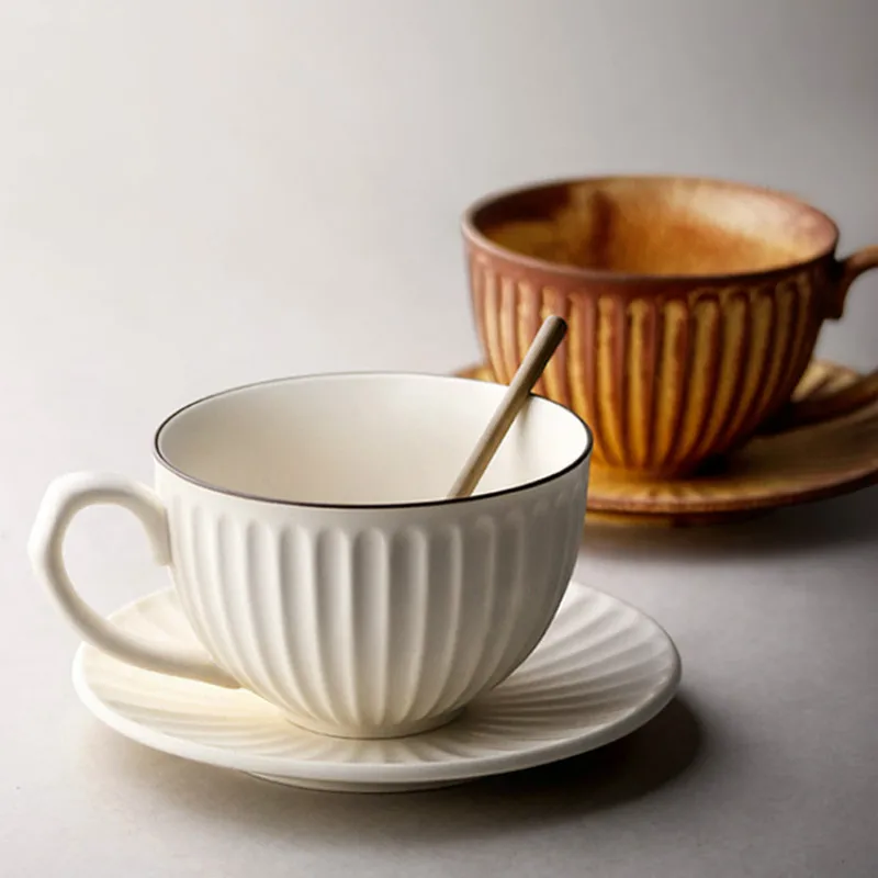 

Jaoan Creative Coffee Cup Porcelain Cup and Saucer Set Home Milk Tea Cups Teaware Kahve Fincan Takimlari Ceramic Cup AC50CK