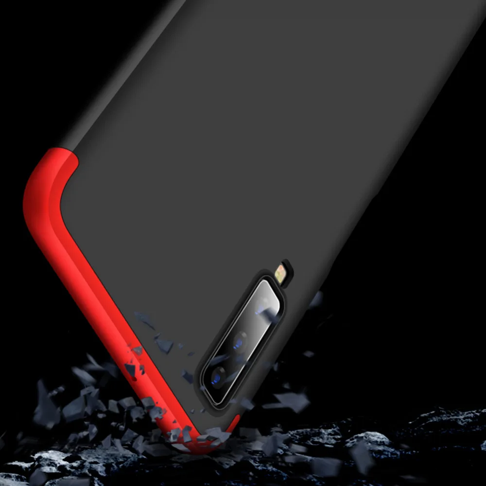 Чехол для Samsung A7 2018 360 цветной Защитный матовый Жесткий чехол с полным покрытием