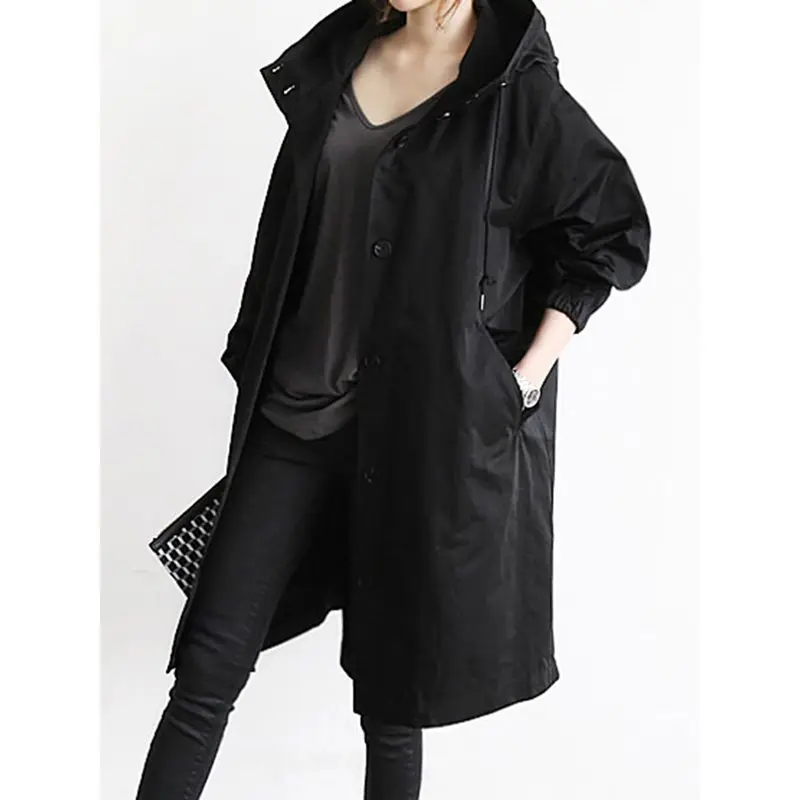 Новинка 2019 однотонная Повседневная ветровка японский корейский Свободный Тренч