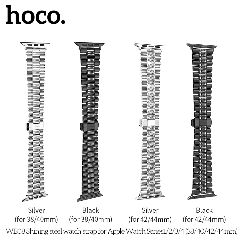 Ремешок из нержавеющей стали HOCO Bling Diamond для Apple Watch Series 1 2 3 4 ремешок iWatch 42 мм 44 38 40