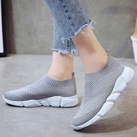 autumn new breathable mesh women shoes stretch fabric sneakers women casual vulcanize shoes female slip on basket socks shoes