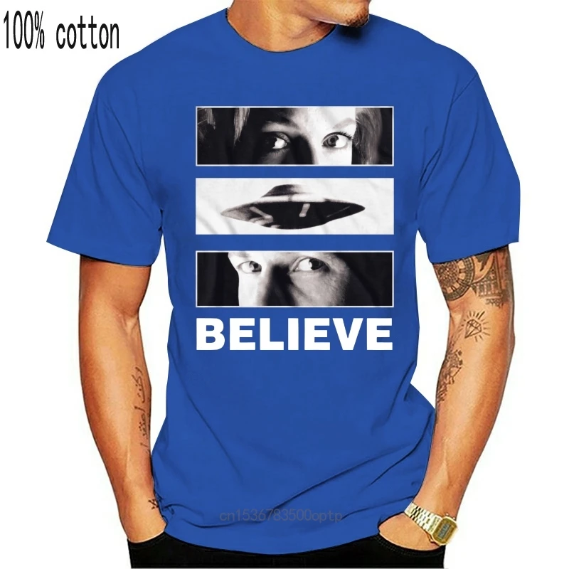 

New 2021 Streetwear Short Sleeve Tees X Files Believe Eyes Black Adult T Shirt Cartoon Tee Shirt Homme High Quality Top Tees