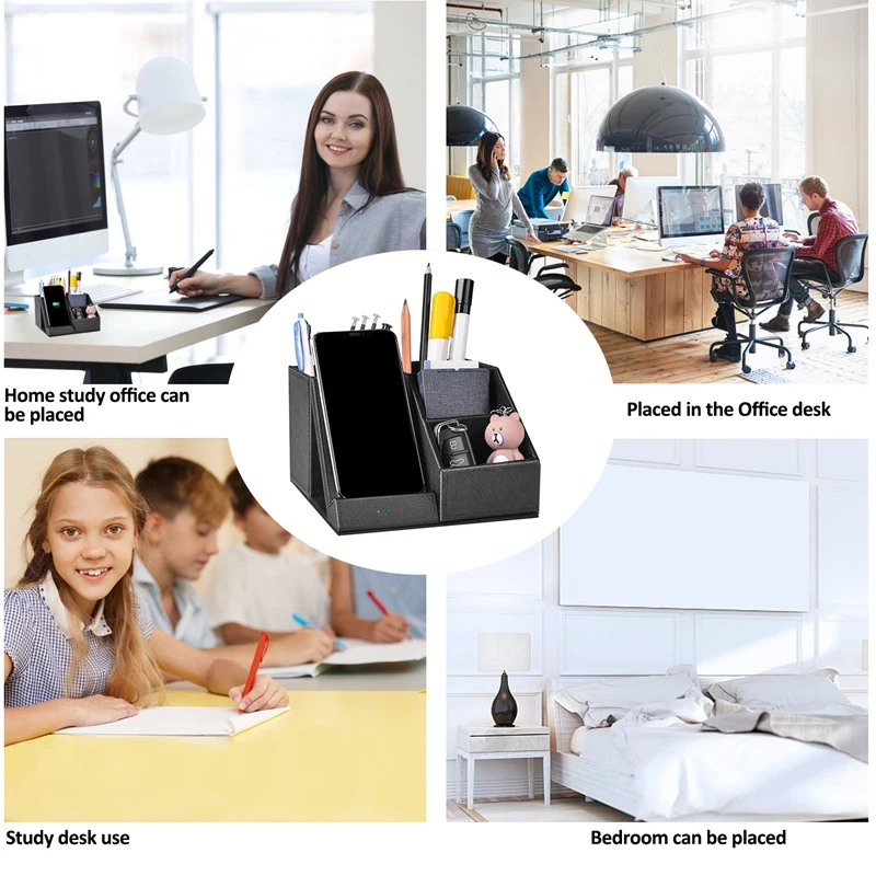 LUDA Qi Беспроводное зарядное устройство ручка держатель с настольным органайзером