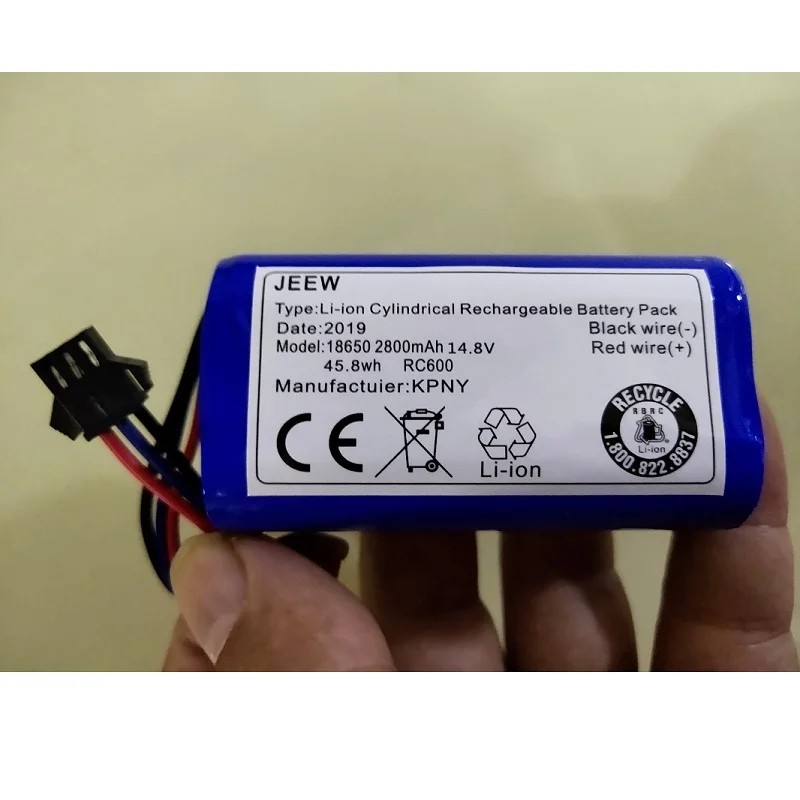 

New Battery for Bleamn B-Q75B-Q85 Robot Vacuum Cleaner Sweeper 18650 Li-Ion Rechargeable Replacement 14.8V 2800mAh With 3 Lines