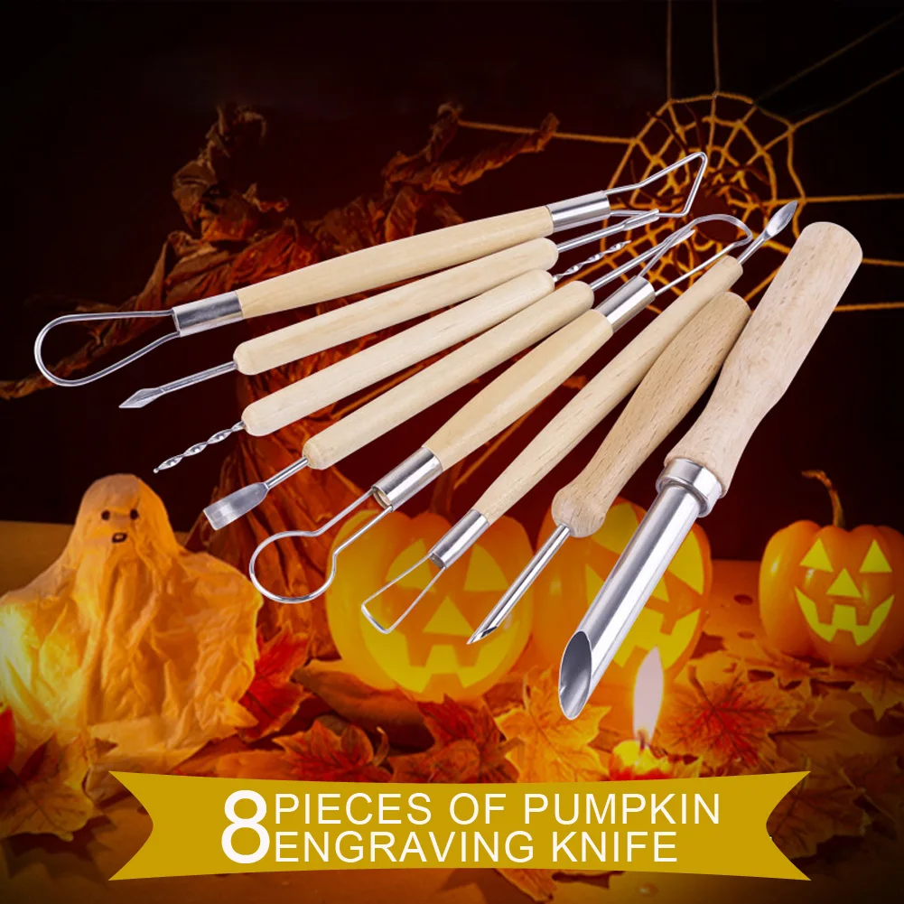 5/8pcs Halloween Thanksgiving Festival Pumpkin Carving Tools Stainless Steel Cutter Kitchen | Дом и сад