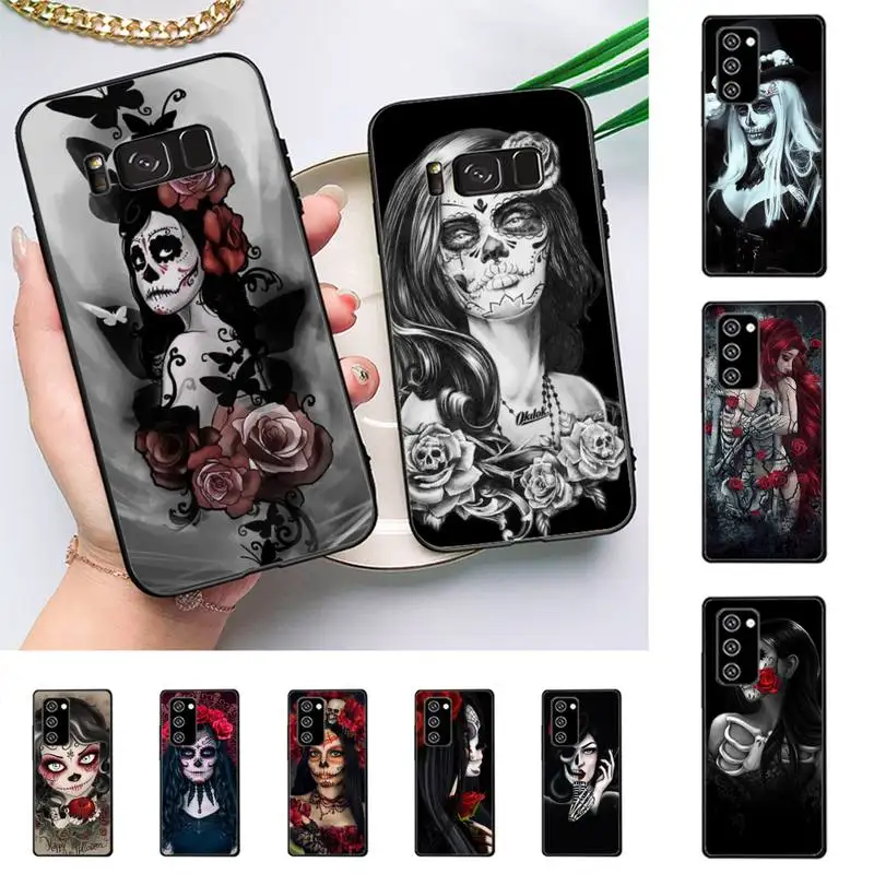 

Catrina beautiful rose girl Skull Art Phone Case For Samsung Galaxy Note 10Pro Note 20ultra cover for note20 note 10lite M30S