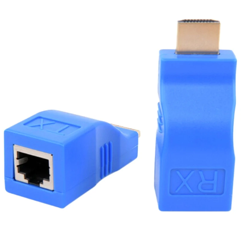 2 шт. 1080P MI удлинитель для RJ45 по Cat 5e/6 сетевой LAN Ethernet адаптер синий | Электроника