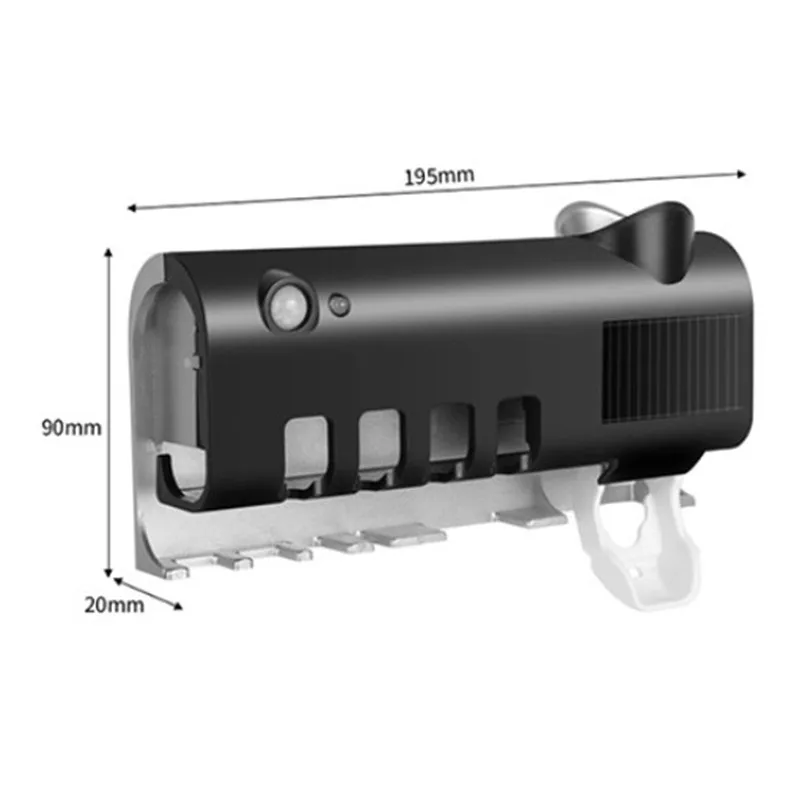 

New Household Solar Ultraviolet Toothbrush Sterilizer Wall-mounted Toothbrush Holder Automatic Toothpaste Dispenser Bathroom Set
