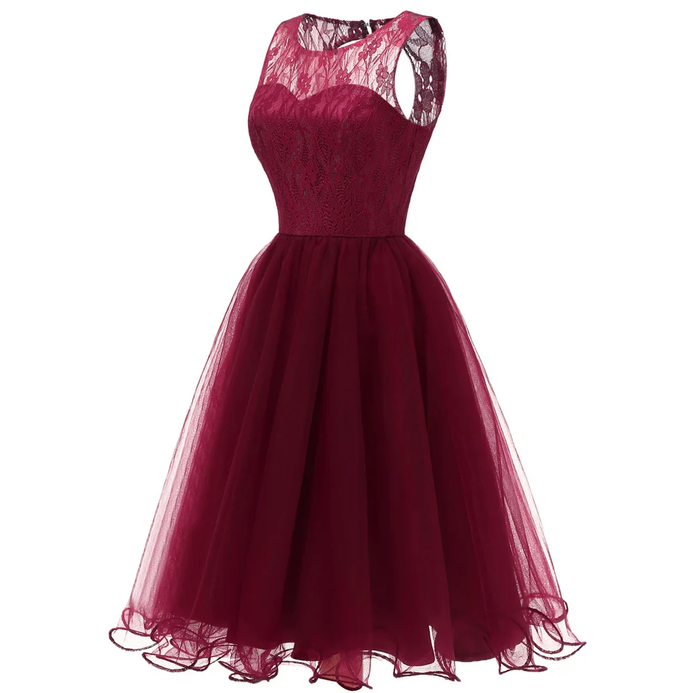 Короткие вечерние фатиновые платья без рукавов для женщин 50s рождественские