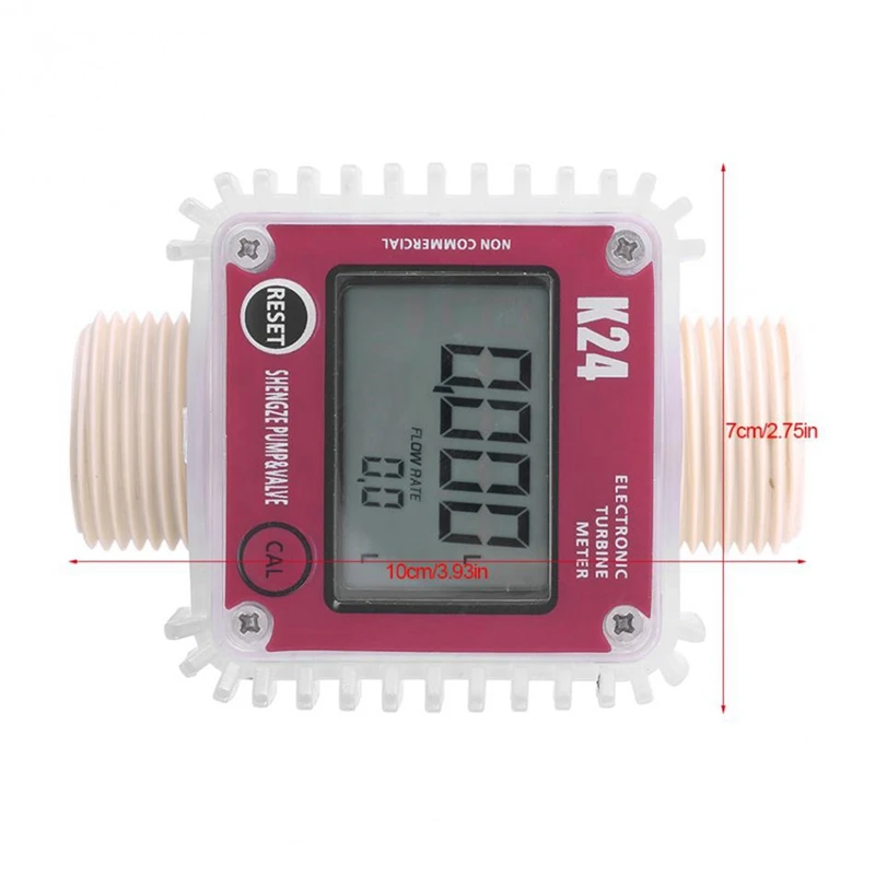 

K24 Turbine Digital Oil Fuel Flow Meter Gauge For Chemicals Liquid Water