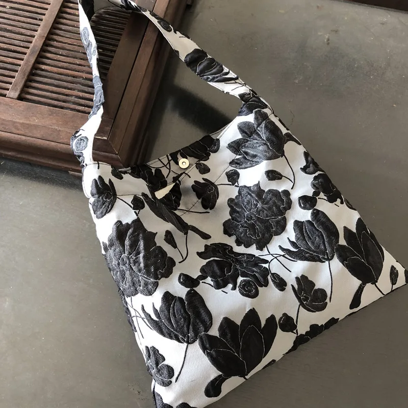 Складная женская сумка-тоут повседневная холщовая Сумочка эстетичная сумка на