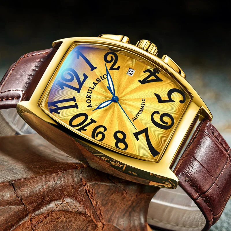 Aokulasic автоматические механические мужские наручные часы военные армейские
