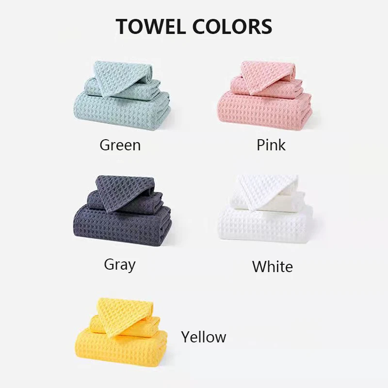 24 pcs luxury bath towel set for adults 100 cotton waffle towel strong water absorption high quality soft bathroom towels free global shipping
