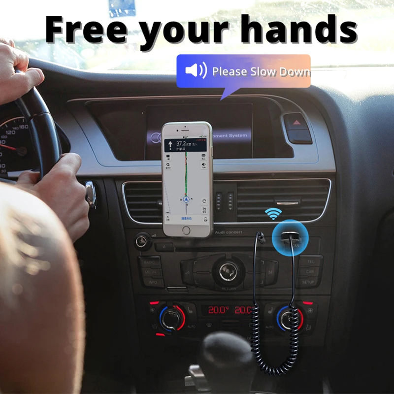 Bluetooth вспомогательный адаптер Keyvovo беспроводной Автомобильный приемник с USB на