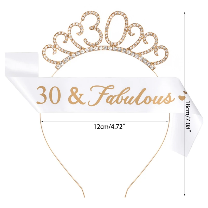 

18/21/30/40/50/60/70th Birthday Tiara Birthday Sash Set 18/21/30/40/50/60/70 & Fabulous Sash 18/21/30/40/50/60/70 Crown