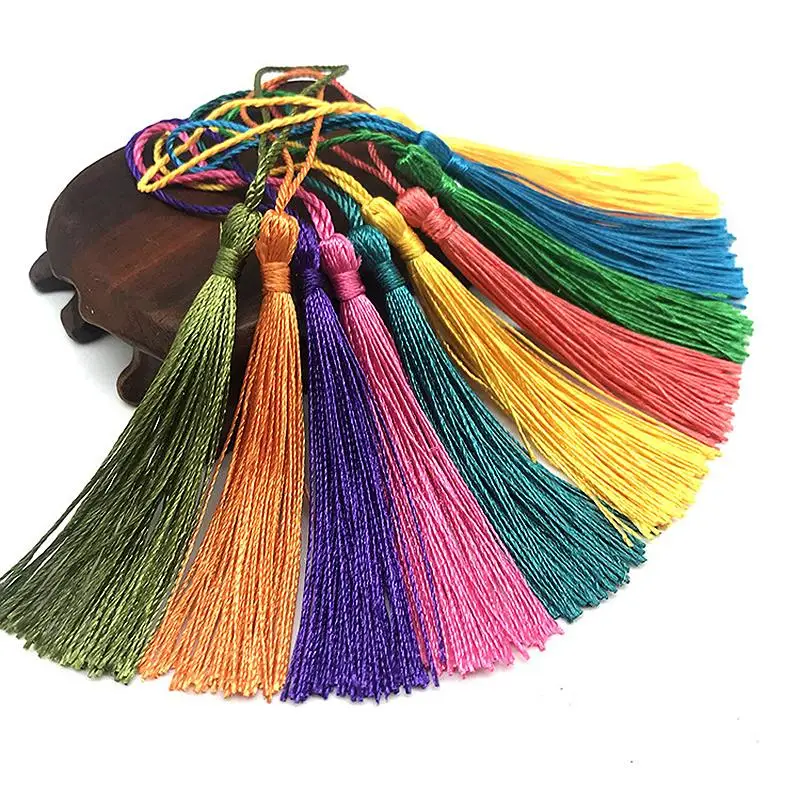 

15PCS Long Tassel Candy Colors DIY Handmade Polyester 13cm Silk Tassels Hanging Curtains Home Decoration Bookmark Tassels