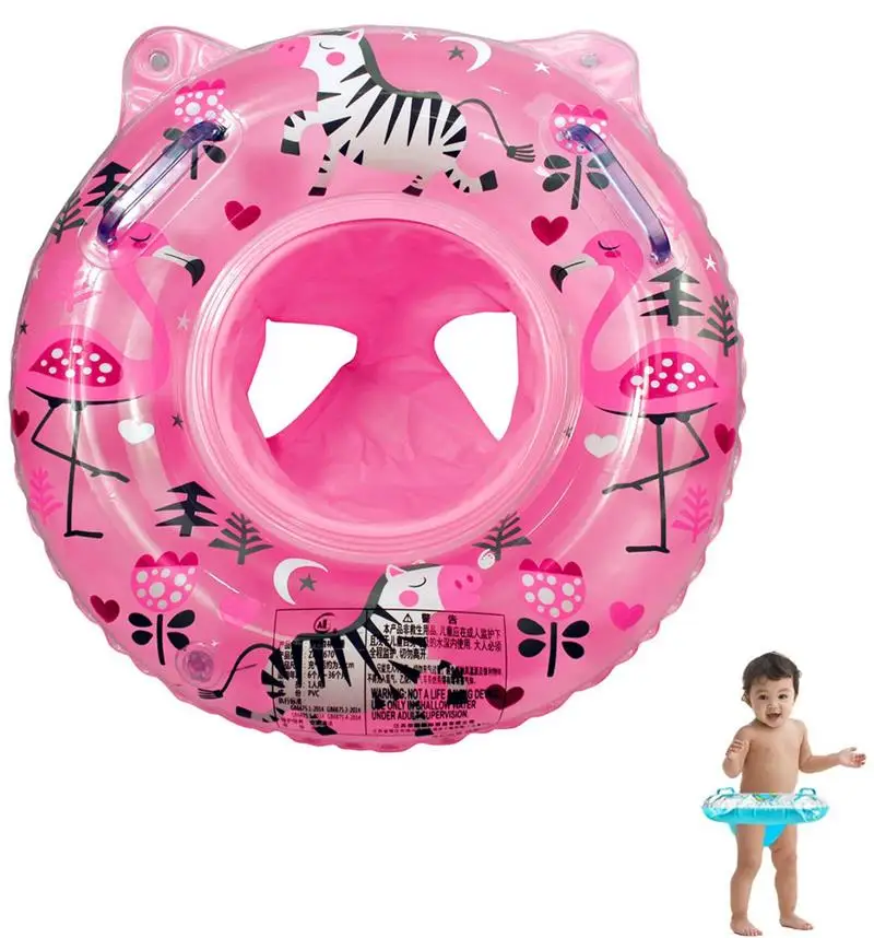

Baby Swimming Pool Rings Seat Cute Inflatable Swim Ring Float Seat Swim Circle with Dual Handle for Baby Toddlers Pool Bathtub