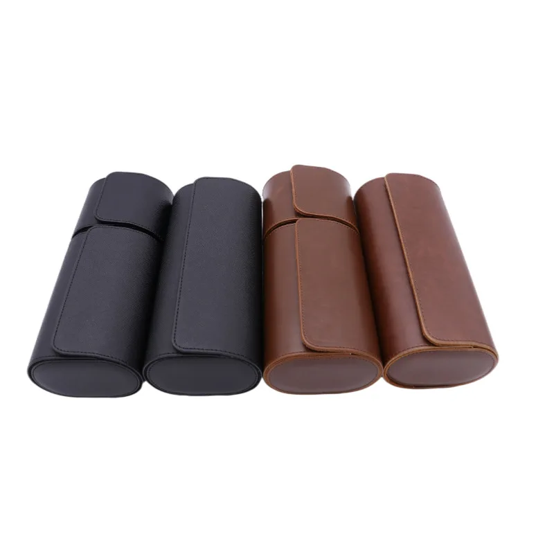 luxurious watch travel case handmade leather watch rolls box for man travel watchroll velvet protection organizer secure storage free global shipping