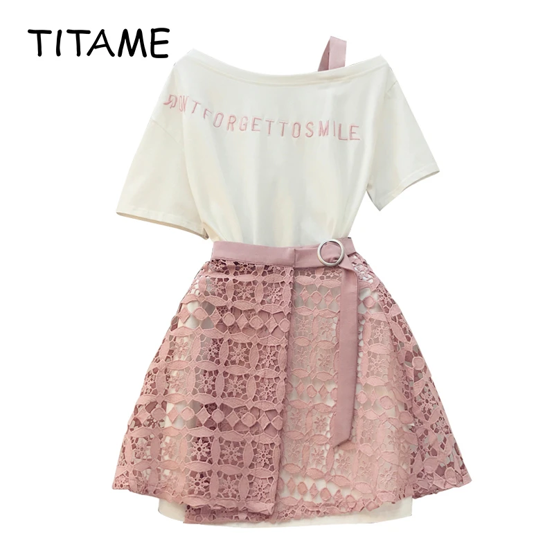 TITAME/женские комплекты с футболкой и юбкой комплект из 2 предметов длинная