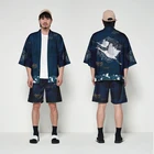 Японские летние топы, уличная мода, юката, Женская традиционная одежда хаори, новинка 2022, женское кимоно, 3D футболка, самурайский журавль